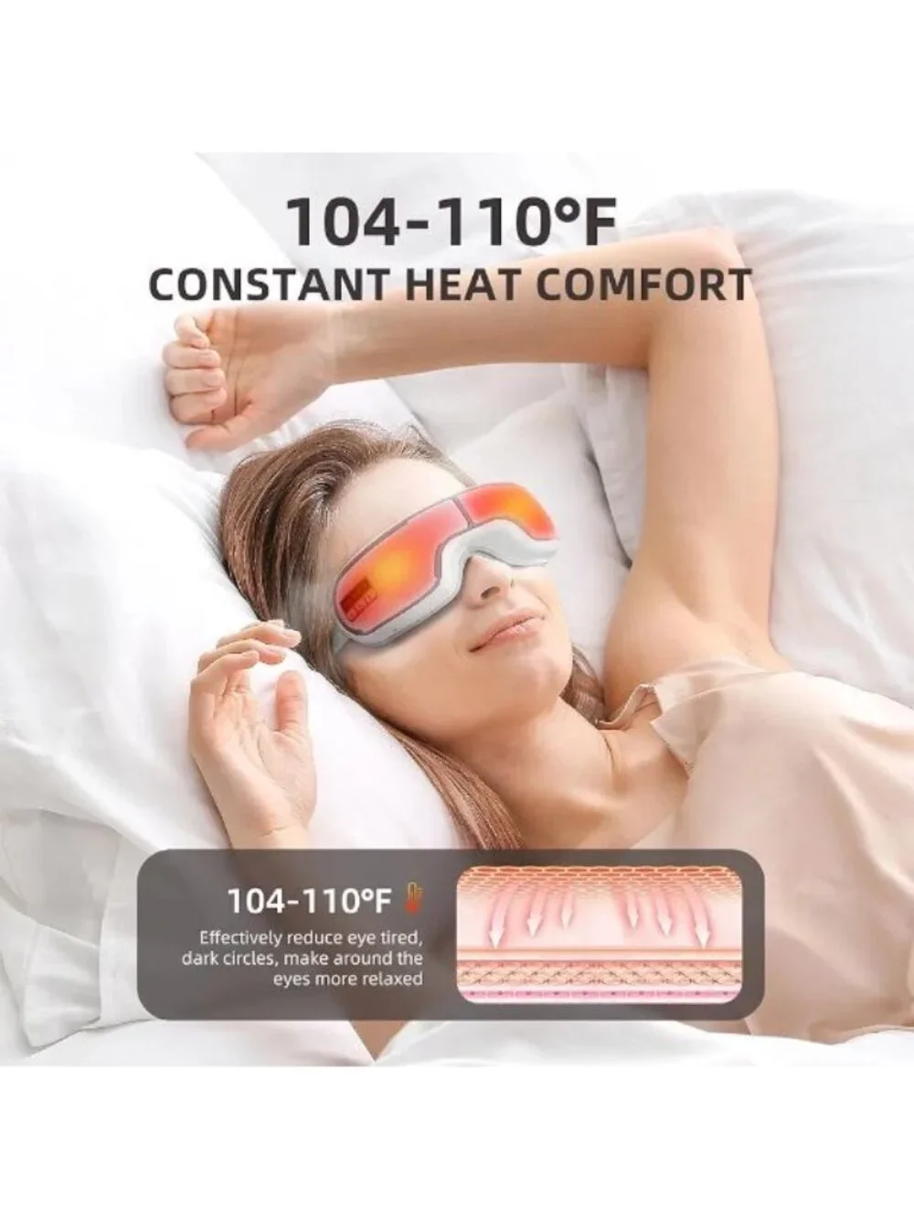 Eye Massager Heated Eye Mask for Migraines/Strain/Dry Eyes Relief, Smart Sleep